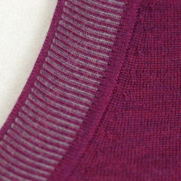Rag & Bone Women's Extra Small Purple Gray Merino Wool V-Neck Tight Knit Sweater - Picture 5 of 8